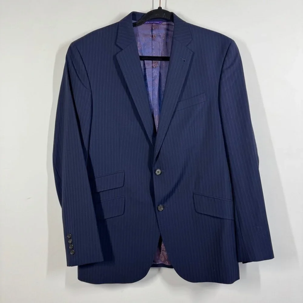 Ted Baker London Endurance Navy Pinstripe Suit Blazer Size L Made in Canada